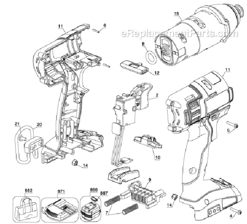 Page A Diagram and Parts List for PC180IDK-2  Porter Cable Cordless Drill